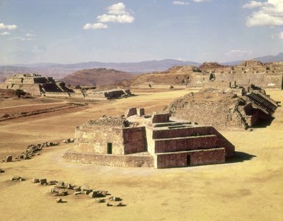 View of Mound J, built c.200 BC by Zapotec